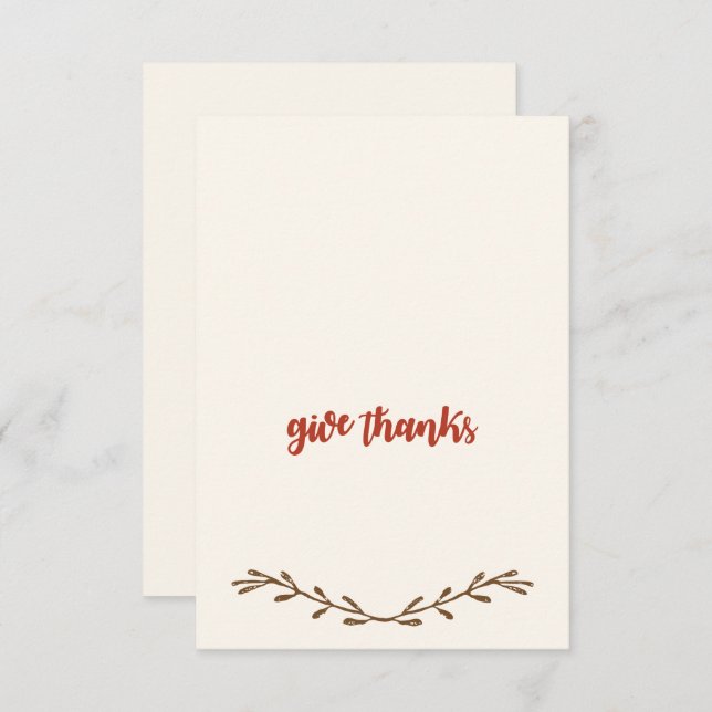 Cartes de lieu Thanksgiving (Devant / Derrière)