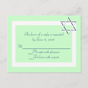 Cartes de l'invitation RSVP de barre/bat mitzvah