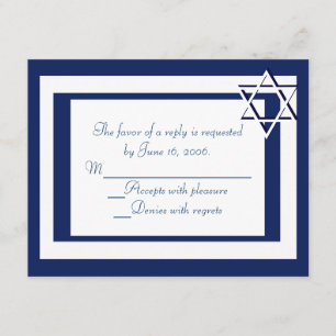 Cartes de l'invitation RSVP de barre/bat mitzvah