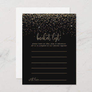 Cartes de liste de Bucket de Script Confetti Or