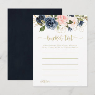 Cartes de liste de choses à faire Navy Blush Flora