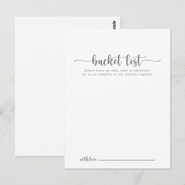 Cartes de liste de choses à faire pour un mariage  (Devant / Derrière)