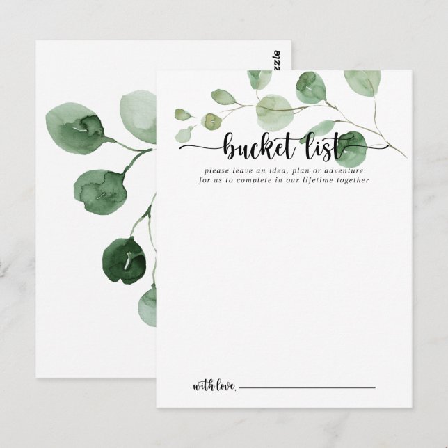 Cartes de liste de choses à faire pour un mariage  (Devant / Derrière)
