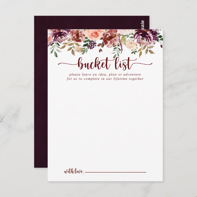 Cartes de liste des lots de Mariage Rustic Summer  (Devant / Derrière)