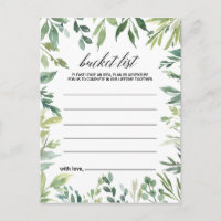 Cartes de liste des seaux de feuillage vert modern