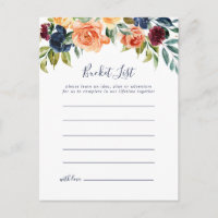 Cartes de liste multicolore Élégante Floral Bucket