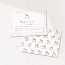 Cartes de livres Cheval à bascule Rose Prépa pour