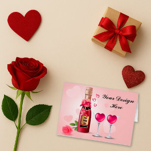 Cartes de Lunettes de Coeur Romantique Rose Élégan