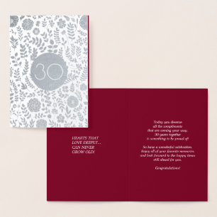 Cartes de luxe Real Foil du 30e anniversaire