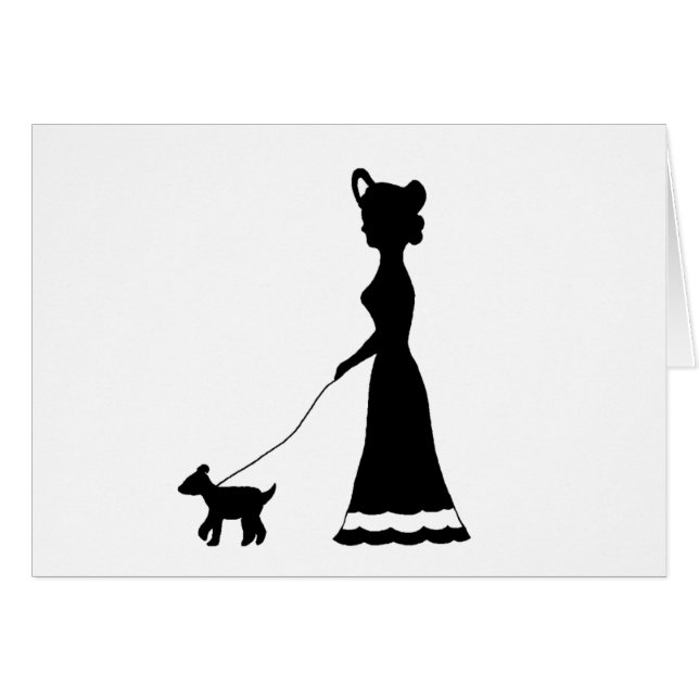 Cartes de marche de silhouette de chien (Devant Horizontal)