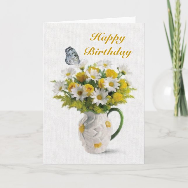 Cartes de marguerites et papillons (Devant)