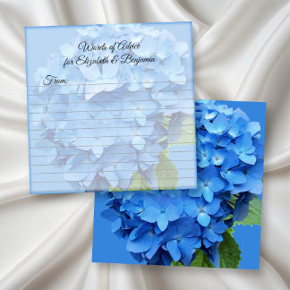 Cartes de mariage arrondies Blue Hydrangea Blank C