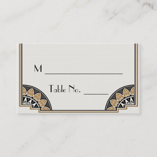 Cartes de Mariage Art Déco Gold Posh (Devant)