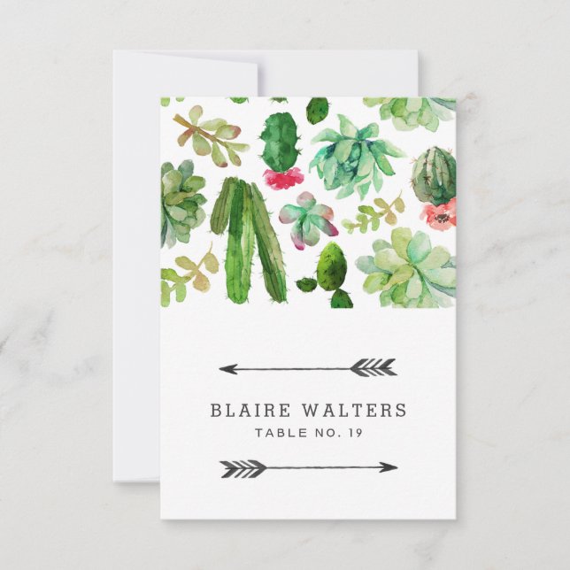 Cartes de mariage aux succulentes du désert (Devant)