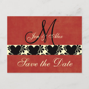 Cartes de mariage avec monogramme 'Save the Date'