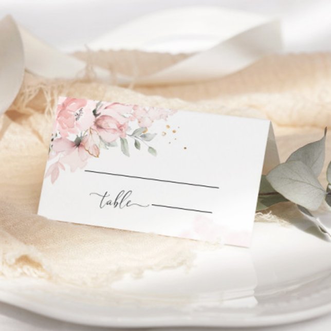 Cartes de mariage couleur aquarelle rose pâle (Créateur téléchargé)
