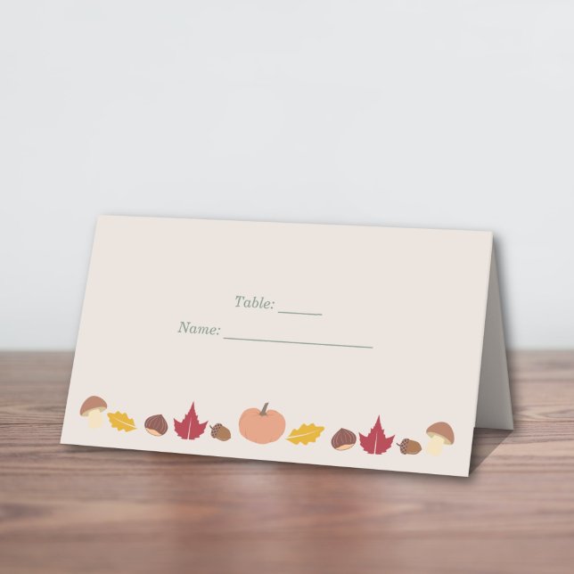 Cartes de Mariage de automne et de couronnes (Wreath & Fall Wedding Place Cards)