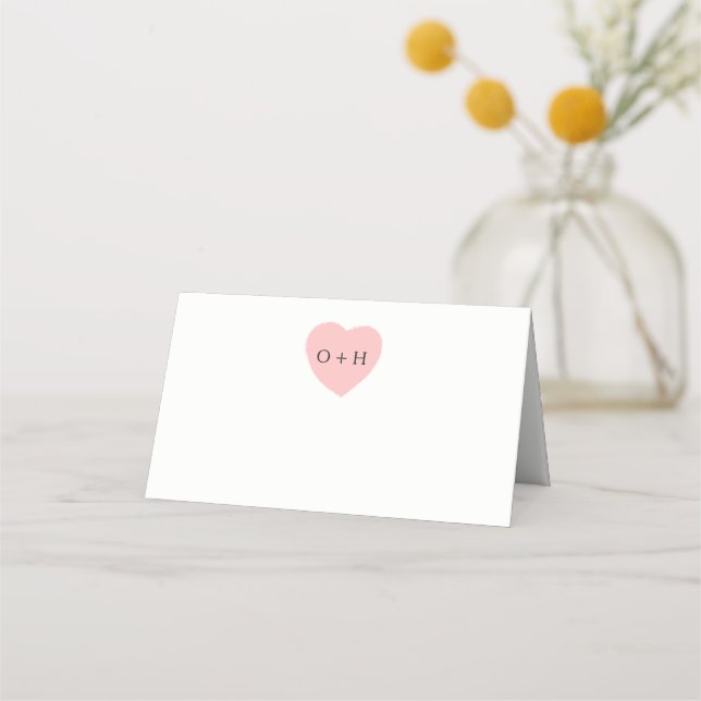 Cartes de Mariage de coeur peint (Devant)