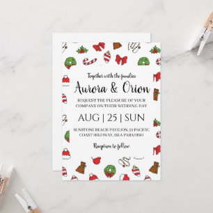 cartes de mariage de noël à typographie élégante