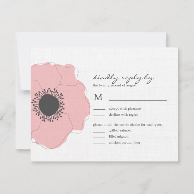 Cartes de Mariage de Poppy modernes RSVP/Response  (Devant)