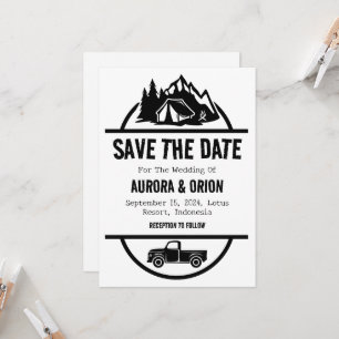 Cartes de mariage en camping "save the date"