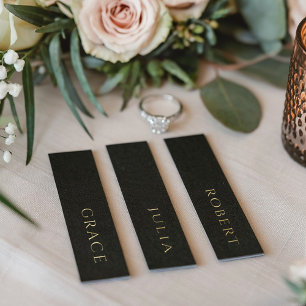 Cartes de mariage en noir avec feuille d'or vérita