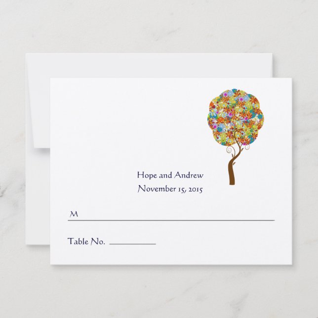 Cartes de Mariage Enchanted Forest Tree (Devant)
