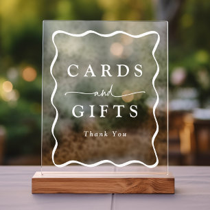 Cartes de mariage et cadeaux à cadre ondulé blanc 