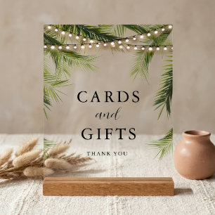 Cartes de mariage et cadeaux de lumières de palmie