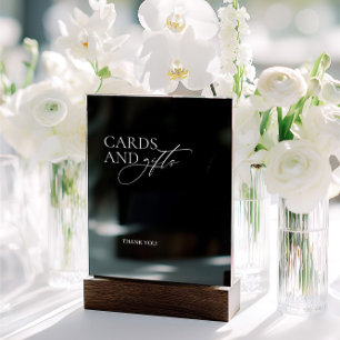 Cartes de mariage et cadeaux noirs élégants Enseig