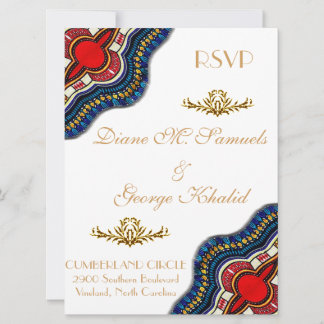 Cartes de mariage ethniques africains Dashiki en d