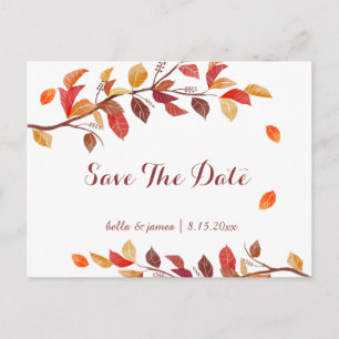 Cartes de mariage Feuilles d'automne Enregistrer l