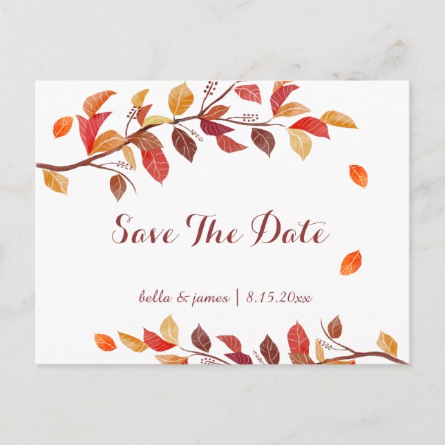 Cartes de mariage Feuilles d'automne Save The Date (Devant)