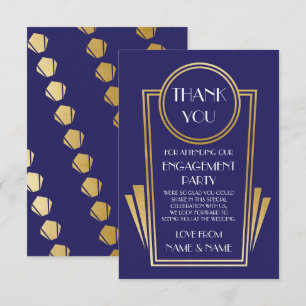 Cartes de mariage Fiançailles Art Déco Merci année