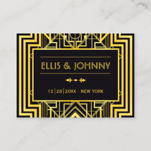 Cartes de Mariage géométriques Black & Gold
