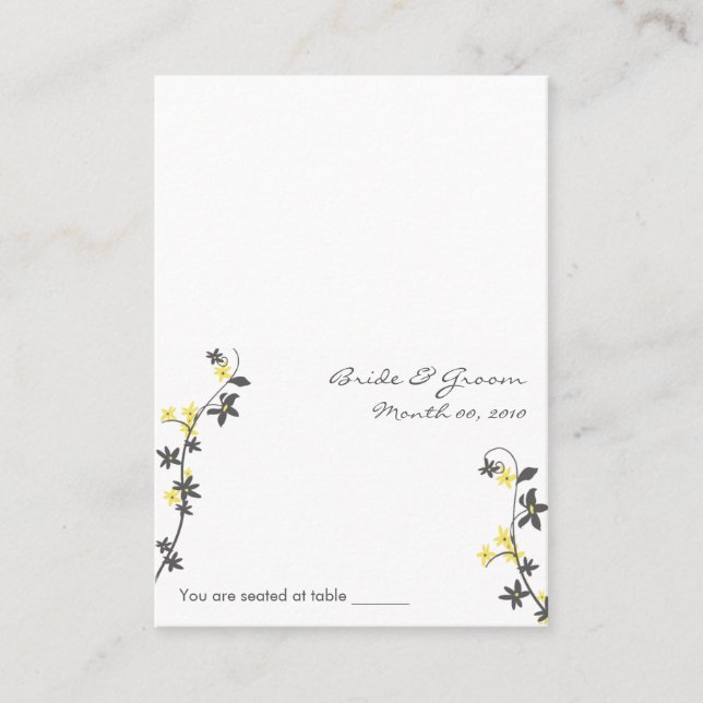Cartes de Mariage gris et jaune (Devant)