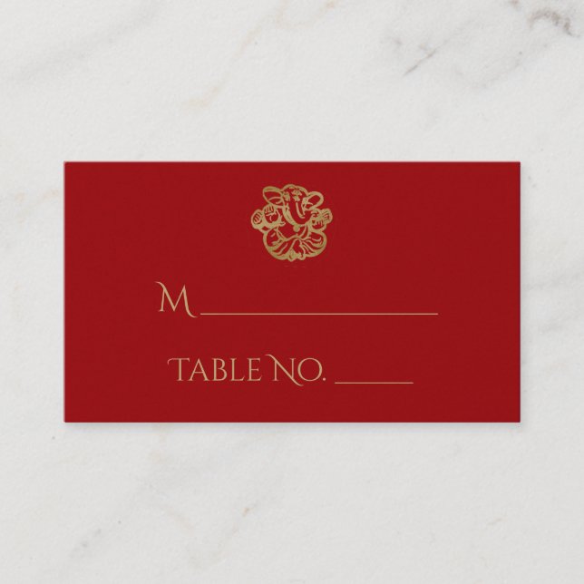 Cartes de Mariage indiennes Mandala Rouge et or (Devant)
