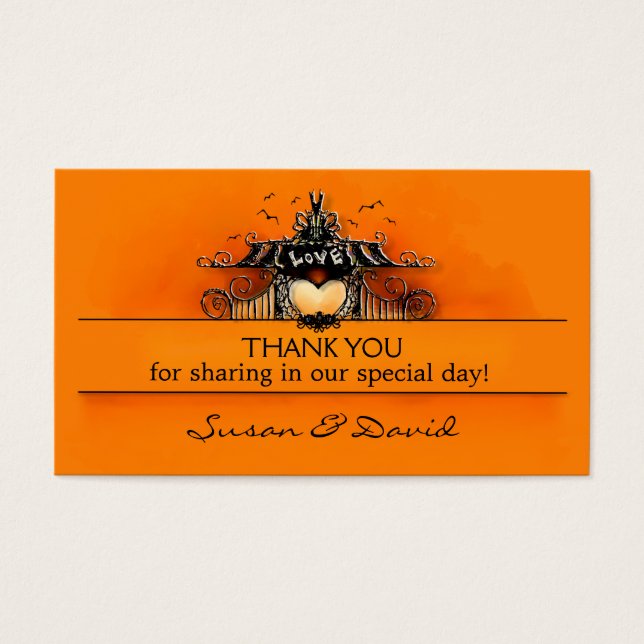 Cartes de mariage Merci - Halloween Love (Devant)