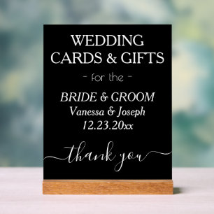 Cartes de Mariage Noir Blanc Typographie NOMS 