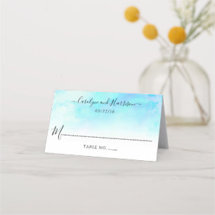 Cartes de Mariage Ombre Aquarelle - Bleu