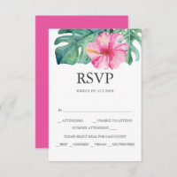Cartes de mariage personnalisées RSVP Hibiscus ros