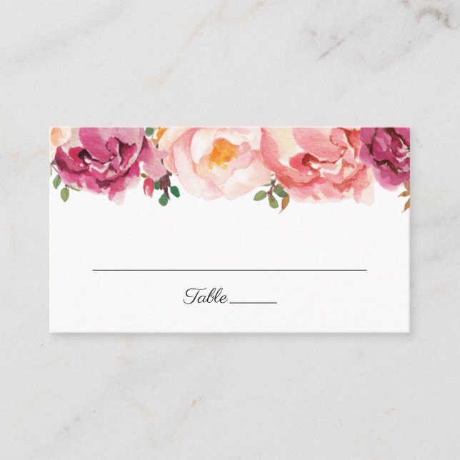 Cartes de Mariage plat rose rustique (Devant)