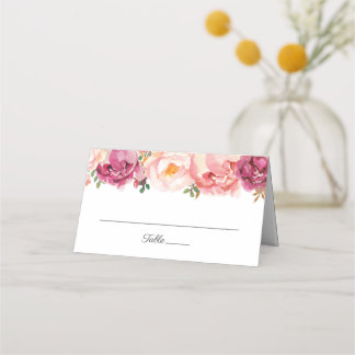 Cartes de Mariage pliées Rustique Rose Floral