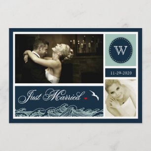 Cartes de mariage pour photo de mariage nautique d
