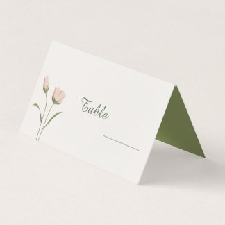 Cartes de Mariage pour table de fleurs roses