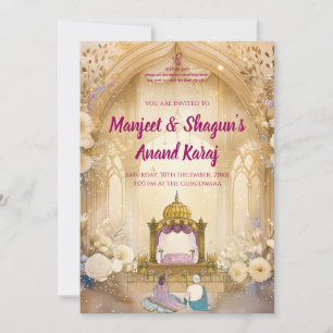 Cartes de mariage punjabi Invitations sikh numériq