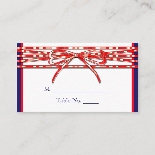 Cartes de Mariage rouge blanc et bleu (Devant)