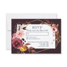 Cartes de mariage RSVP avec choix de repas