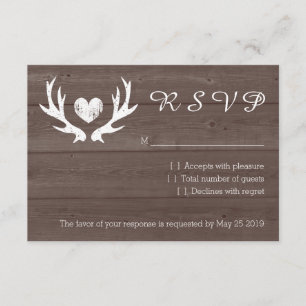 Cartes de mariage RSVP chic de cerf de bois