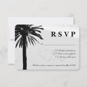 Cartes de mariage RSVP Coeurs dans le sable   Thèm
